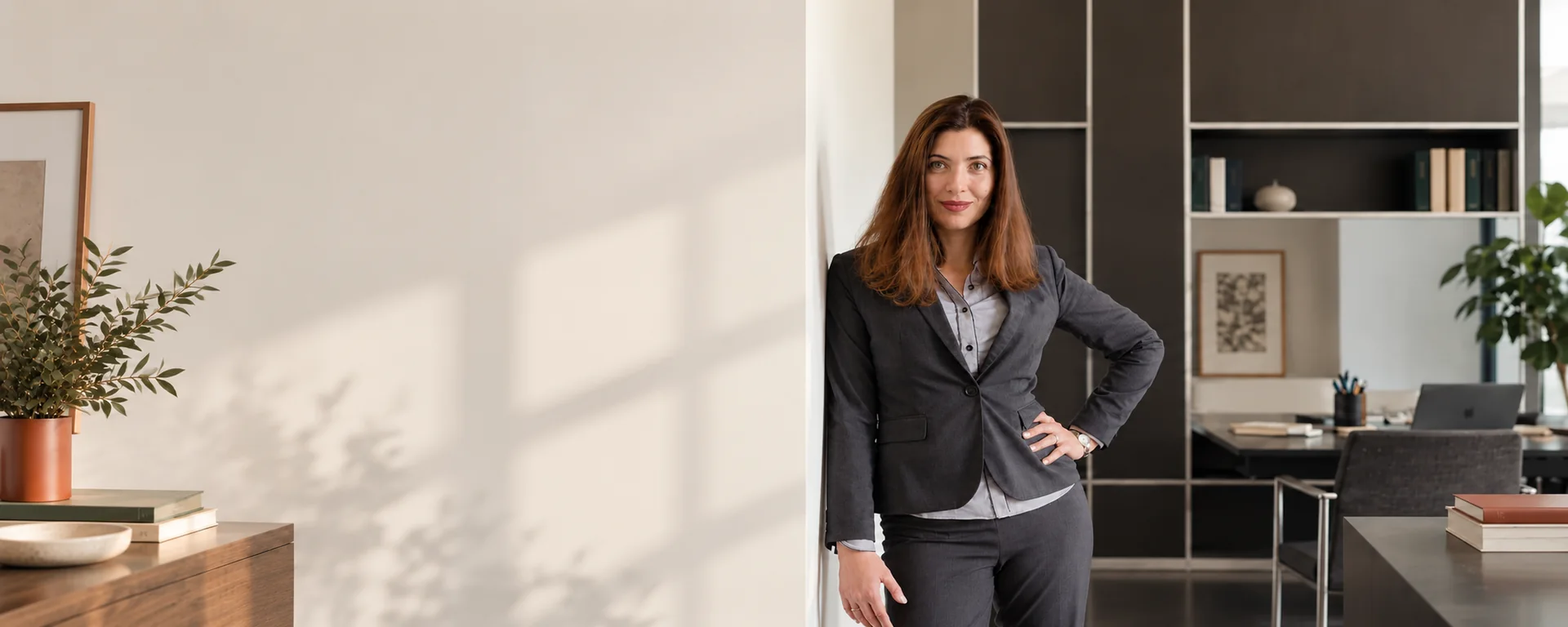 Noemi Zirpoli, consulente finanziaria e patrimoniale a Torino, nel suo studio